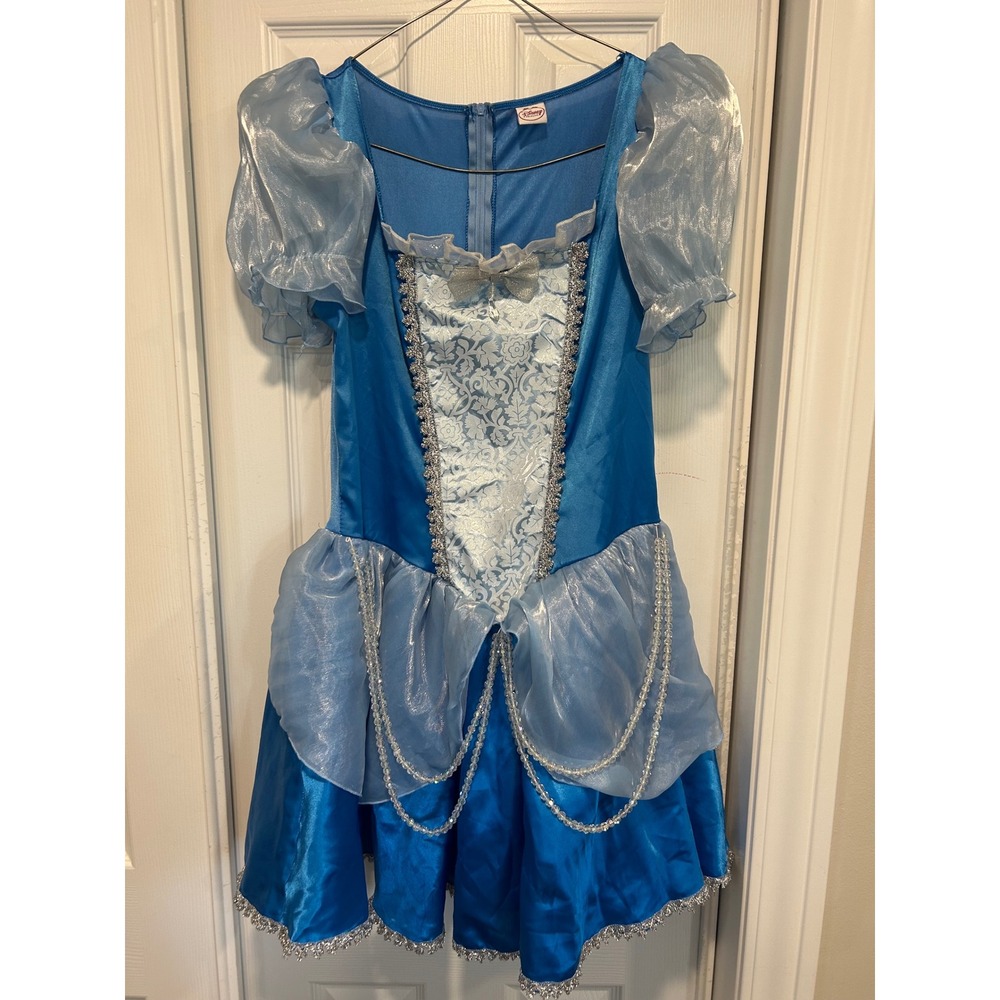 Disney‎ Princess Cinderella Costume Dress Blue Silver Sequin Girls Halloween